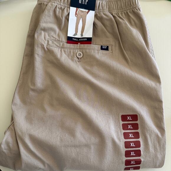 GAP | Mens Twill Joggers NEW Size XL Khaki Casual Jogger Pants Normcore Basic - Picture 9 of 12